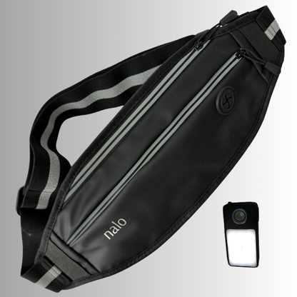 reflective walking bag, dog poop bag dispenser, two compartments ,  clip on LED light